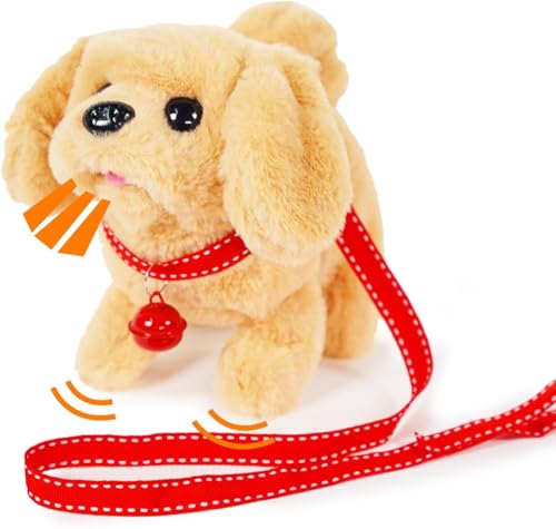 lectronic Pet, Toy Dog with Walking, Barking,Realistischer hund spielzeug kinder, Hund mit Leine der Läuft und Bellt, Haustier PlüSchtier, Hund Spielzeug Kinder laufenderhund spielzeug für kinder