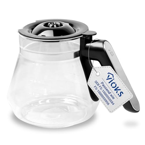 VIOKS Glas Kaffeekanne Ersatz für SEB FS-1000050956 Glaskaffeekessel Coffee Teekessel Glas für Kaffeeliebhaber Kaffeemaschine Lumero Aroma WMF FS-1000050584 BUENO