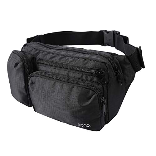 Amazon Brand - Eono Klassische Bauchtasche mit Mehreren Taschen, Sport Gürteltasche Hüfttasche mit Großem Fassungsvermögen für Wandern, Hundespaziergänge, Reisen und Outdoor-Aktivitäten