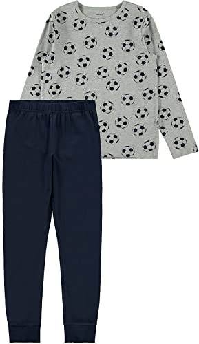 Name IT NOS Jungen Nkmnightset Grey Mel Football Noos Zweiteiliger Schlafanzug, Mehrfarbig(grey Melangegrey Melange), 110-116 EU