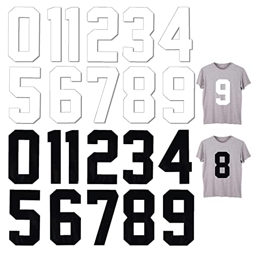 ASTER 22 Stück 0 bis 9 Wärmeübertragung Nummern, 8 Zoll Zahlen zum Aufbügeln für Trikots Basketball, 0-9 Bügelbilder Nummer Patches für Teamkleidung Sport T-Shirt Fußball Baseball