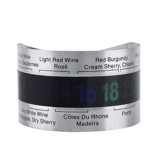 Wein Temperatur, Edelstahl Wein LCD Thermometer Flasche Bier Rotweine Armband Temperatursensor