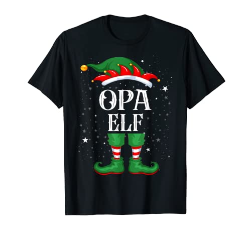 Opa Elf Tshirt Outfit Weihnachten Familie Elf Christmas T-Shirt