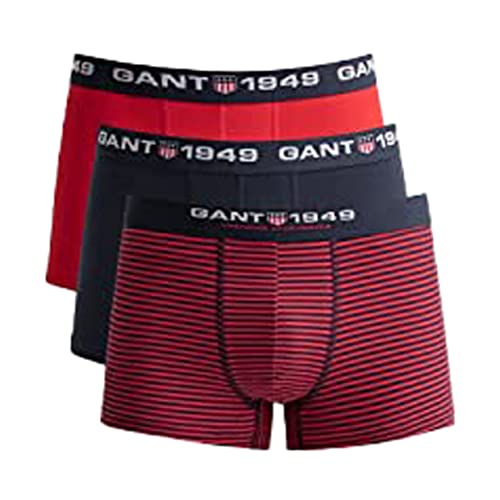 GANT Herren Retro Shield Stripe Trunk 3-P Boxershorts, Evening Blue, L