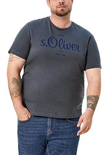s.Oliver Herren Jerseyshirt mit Label-Print Grey 4XL