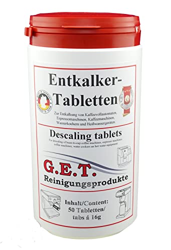 GET Spezial Entkalkertabletten für Kaffeevollautomaten und Espressomaschinen (50)