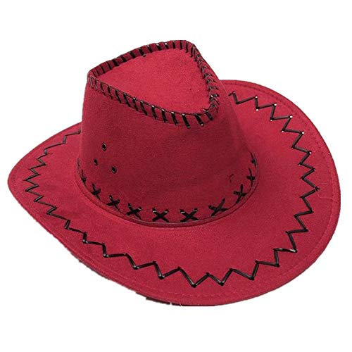 Miobo Cowboyhut - Westernhut für Cowboys & Cowgirls - Karnevals-Kostüm - Hut im Stil Australien/Texas/Western - für Erwachsene - Rot