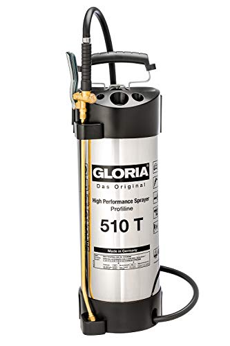 GLORIA Hochleistungssprühgerät 510 T Profiline | 10 L Füllinhalt | Profi-Drucksprüher aus rostfreiem Edelstahl | Mit Zeigermanometer | 6 bar | Ölfest