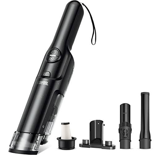 VOSFEEL-Store Handstaubsauger Akku beutellos 15000Pa Bürstenloser Motor 2500mAh mit HEPA-Filter 160W Autostaubsauger Akku Staubsauger kabellos für Tierhaare, Haushalt, Staub und Auto