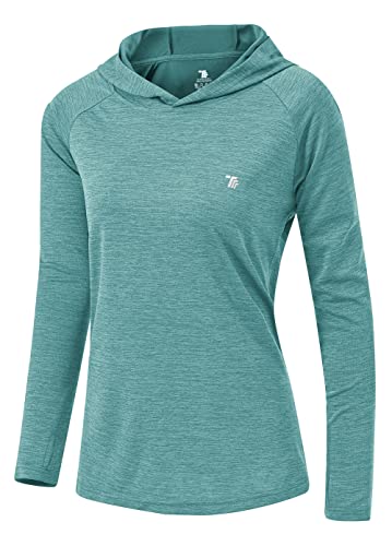 YSENTO Damen Outdoor Wandershirt Atmungsaktive Leicht Sport Langarmshirt Laufshirt Pullover Yoga Training T-Shirt Tops(Blau,L)