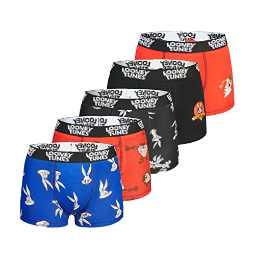 Looney Tunes Jungen Looney Toones Boxershorts in Kindergröße, 100% Baumwolle, Kollektion, Packung mit 5 T704-1, 5-6 Jahre