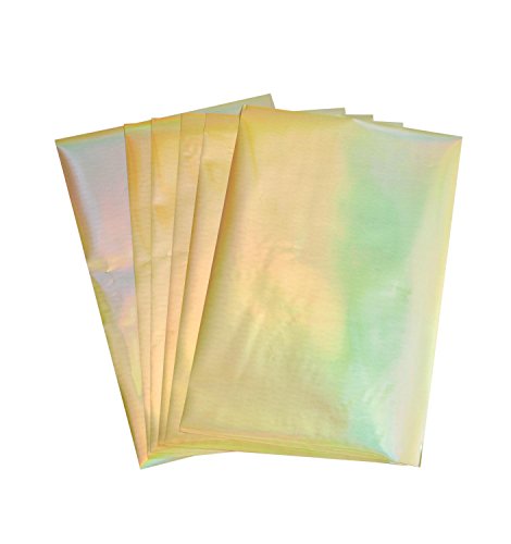 Rico Design Paper Poetry Transferfolie 15,1x9cm in vielen Farben 3D-Optik inkl. Anleitung 6 Blatt Transferpapier farbig Folie Irisierend