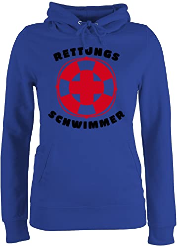 Pullover Damen Hoodie Frauen - Wassersport - Rettungsschwimmer - XS - Royalblau - Schwimmen Pulli Schwimmer Hoody schwimmmotiv - JH001F