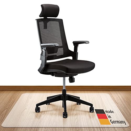 Königwerk Bodenschutzmatte Bürostuhl versch. Größen - Bürostuhl Unterlage rutschfest in milchweiß - Made in Germany - 100 x 120 cm