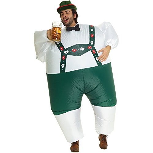 Morph Aufblasbares Lederhosen Kostüm für Erwachsene, Megamorph - Einheitsgröße