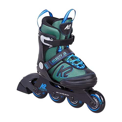K2 Skate Velocity JR B Jungen Inline Skates — Black - Blue - Green — 30G0826, M (EU: 32-37 / UK: 13-4 / US: 1-5)