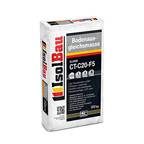 Isolbau Bodenausgleichsmasse 2-20mm CT-C20-F5 - Selbstnivellierende Ausgleichsmasse für Bodenunterlagen im Innenbereich, Nivelliermasse - 25 kg
