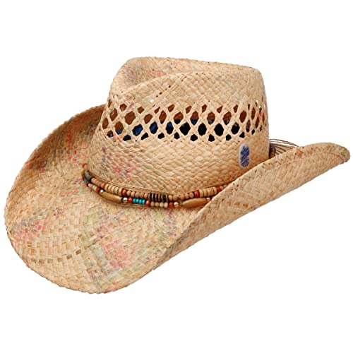 Stetson Arango Western Strohhut Sommerhut Sonnenhut Westernhut Cowboyhut Strandhut Damen - Frühling-Sommer Herbst-Winter - M (56-57 cm) Natur