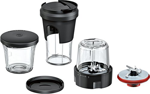 Bosch Zubehör-Set TastyMoments MUZ9TM1, 5-in-1 Multi-Zerkleinerer-Set (Mixen, Mahlen, Hacken, Aufbewahren, ToGo-Lösung), für OptiMUM Küchenmaschine