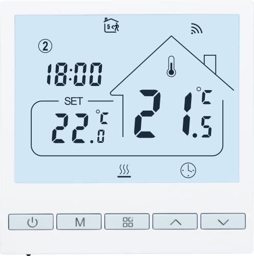 Beok Tuya Smart Thermostate Heizungsthermostat Raumthermostat WiFi-Thermostat Intelligente Wandthermostat für Gas/Wasser Kessel Fußbodenheizung Kompatibel Alexa,Google 3A TOL47WIFI