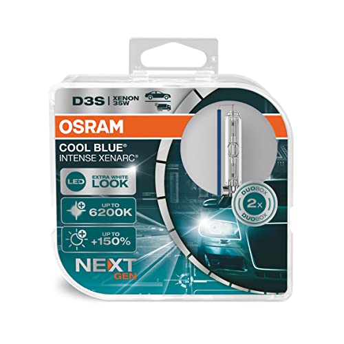 Osram XENARC COOL BLUE INTENSE D3S, 150% mehr Helligkeit, bis zu 6.200K, Xenon-Scheinwerferlampe, LED Look, Duo Box (2 Lampen)