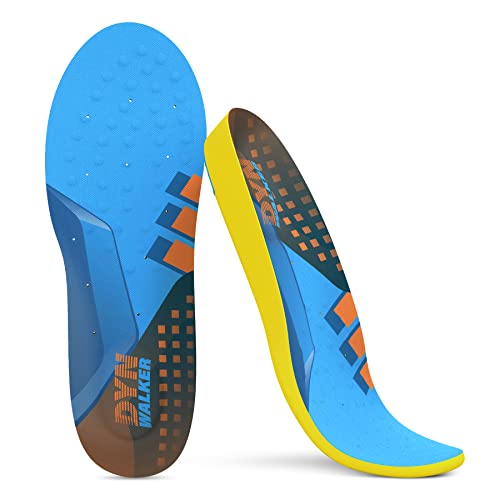 DynWalker Arch Support Einlegesohlen Sportschuhe Stoßdämpfende Schuheinlagen Doppel Gel gepolsterte Sohle und Fersenpolster Memory Foam für Linderung von Schmerzen 1 Paar M