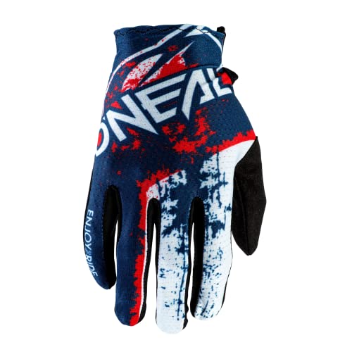 O'NEAL | Fahrrad- & Motocross-Handschuhe | MX MTB DH FR Downhill Freeride | Langlebige, Flexible Materialien, belüftete Handoberseite | Matrix Glove Impact | Erwachsene | Blau Rot | Größe M