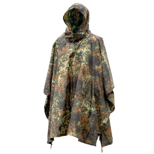 Mil-Tec Herren Poncho-10630021 Poncho, Flecktarn, Einheitsgröße EU