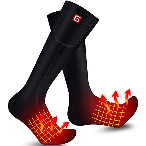 Svpro Batterie beheizte Socken Männer Frauen wiederaufladbare elektrische Socken, Winter warme Socken mit 3 Wärmeeinstellungen, beheizte thermische Socken für Wandern Camping Skifahren Angeln Jagd