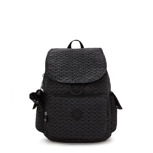 Kipling City Pack Mittelgroßer Rucksack, Signature Emb (Schwarz)