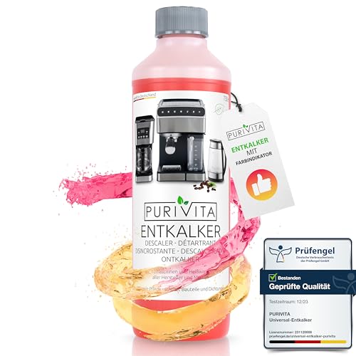 PURIVITA Universal Entkalker Kaffeevollautomat (750ml) Entkalker Kaffeemaschine für ALLE gängigen Marken - 1 Flasche
