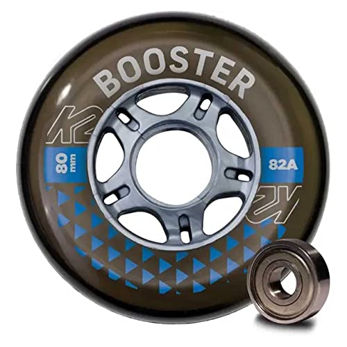K2 Skates Unisex – Erwachsene Rollen mit Kugellager BOOSTER 80 MM 82A 8-WHEEL PACK W ILQ 7 — black — 80mm — 30F3009 , 8 Stück(1er Pack)