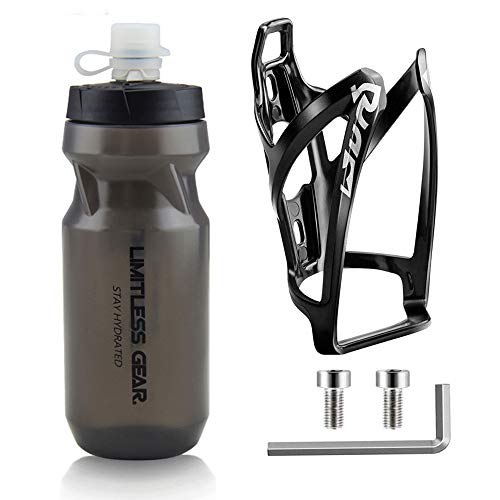 OSIGEI Fahrrad Flaschenhalter mit 21 Oz Fahrradflasche, Leicht GeträNkehalter Fahrrad mit Schrauben - BPA Frei Fahrrad Trinkflasche für Fahrrad, Rennrad, Mountainbikes, ElektrofahrräDer (Schwarz)