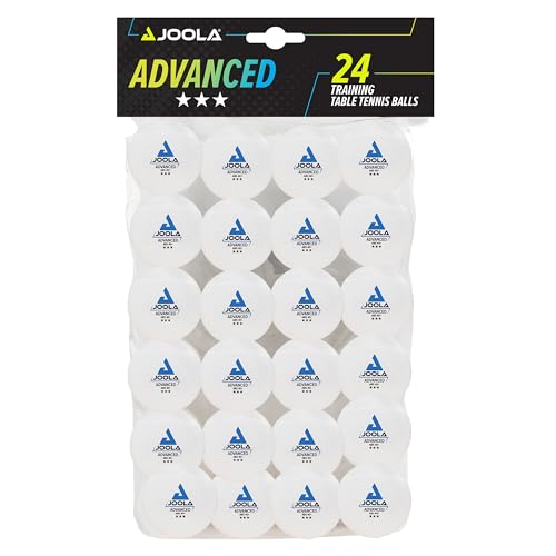 JOOLA Tischtennisbälle 3 Sterne Training Advanced 40+ mm Durchmesser Premium Tischtennis Bälle, Weiß, 24 Stück