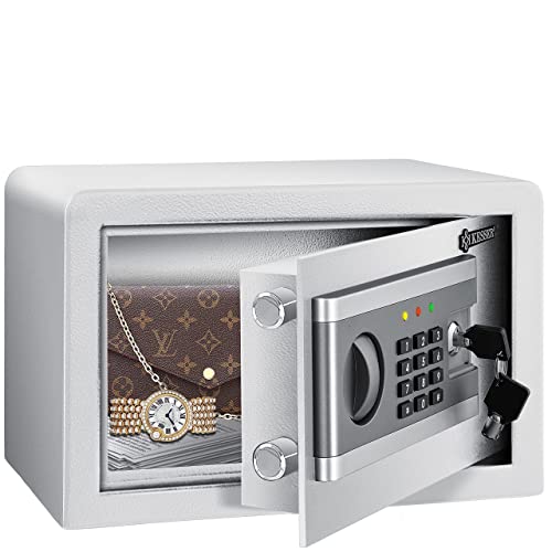 KESSER® Elektronischer Tresor | 31x20x20cm | Inkl. Batteriebox | Elektronischer Safe | 3x Doppelbolzenverriegelung | Boden Wandtresor | Möbeltresor | Innenbeleuchtung | Panzerschrank Zahlenschloss