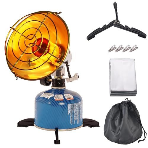 Gasheizung Camping, Zeltheizung Gas, Winter Outdoor Heizung, Gasheizung für Innenräume, Camping Tragbare Heizung für Angeln, Fussheizung,Jagd,Wanderausflug (Gastank nicht enthalten)