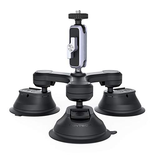 PGYTECH Kamera Saugnapfhalterung Triple Cup, Stativ Saugnapf für DJI Action 2/Gopro/DJI OSMO Pocket 2/OSMO Pocket/OSMO Action