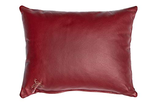 Centaur - Deko Lederkissen 50 x 40 cm für Sofa oder Schlafzimmer weinrot - Echt Leder Kissen Echtleder Sofakissen Lederoptik