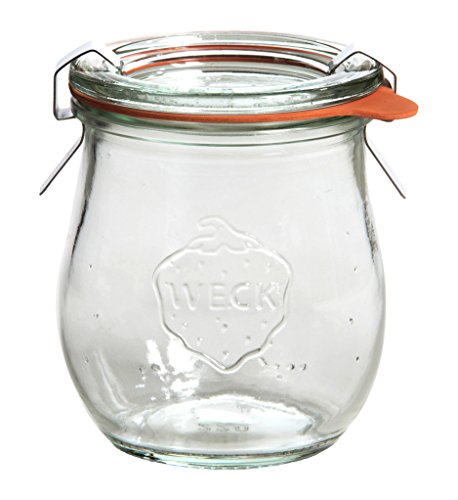 Weck Tulpenglas 220ml 12er-Set: Sturzglas Deckel, Dichtring Einmach-Klammern, Durchsichtig, 12 x 220 ml