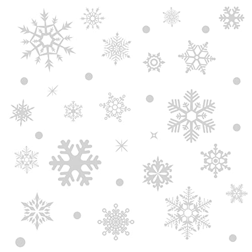 Schneeflocken Fensterbilder Weihnachten Fensterdeko 155 PCS - Nepfaivy Selbstklebende Statische Schneeflocken Weihnachtsfensterbilder, Wiederverwendbare Winter Schneeflocken Fenstersticker Deko