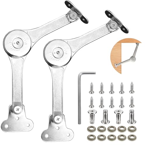TOOINKCV 2 STK Klappenhalter Klappenbeschlag Klappenstütze Klappenscharnier, Klappscharnier Deckel Scharnier für Möbel Tür Arretierung Deckelstütze Schranktür, Öffnungswinkel 75 ° / 90 ° / 110 °