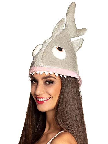 Boland 99951 - Hut Hai für Erwachsene, Einheitsgröße, Grau, Fisch, Unterwasserwelt, Kopfbedeckung, Accessoire, Mottoparty, Karneval