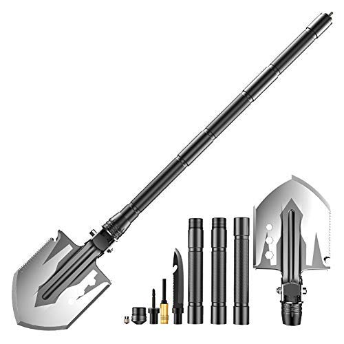 XINCHENYU Militär-Schaufel [Länge 76 cm] mit Molle-Tasche – Multi-Werkzeug-Set für Camping, Wandern, Angeln, Allesschneider (76)