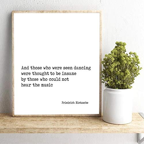 Yooyu Leinwand Malerei Friedrich Nietzsche Inspirierende Poster Kunstdruck Tanzen Motivierende Zitat Kunst Home Wandkunst Dekor 20x25cm Rahmenlos