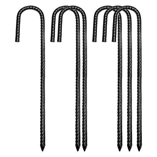 Bodenanker, Zeltheringe stabile Erdanker Landschaft Bodenpfähle J-Haken Bodenanker Trampolin Garten Metallspieß mit Meißelspitze für Überdachungen, Zelte und Schaukeln 30.5CM