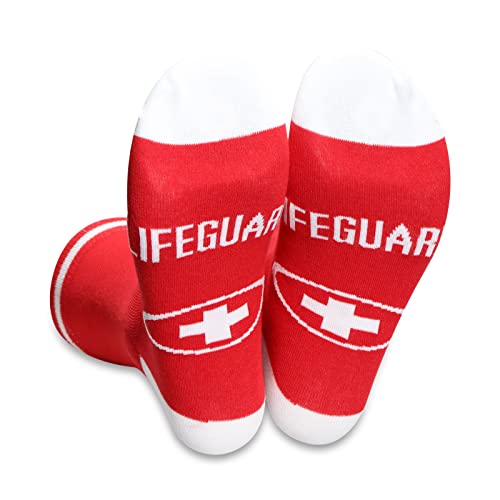 LEVLO 2 Paar Rettungsschwimmer rote Socken Rettungsschwimmer Geschenk Rettungsschwimmer Uniform Socken, Rettungsschwimmer Socken, L