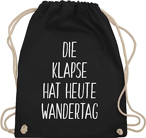 Shirtracer Turnbeutel Rucksack - Festival Zubehör - Die Klapse hat heute Wandertag - Unisize - Schwarz - wanderbeutel lustig sportbeutel+spruch sprüche klapsmühle beutel lustige geschenke frauen