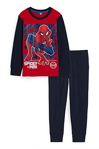 C&A Kinder Jungen Pyjamas Pyjama Relaxed Fit Motivprint|Unifarben Spider-Man rot 110