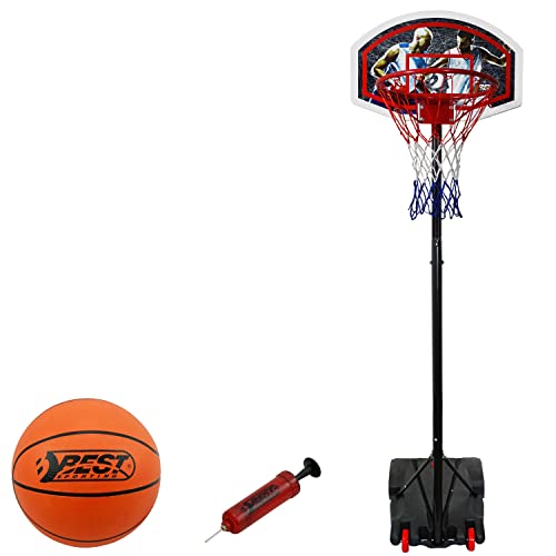 Best Sporting Basketballkorb Outdoor Set 165-205cm mit Ball und Pumpe I Outdoor Basketballkorb verstellbar I Transportable Korbanlagen für Einsteiger