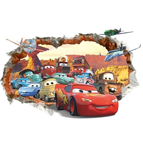Kibi 3D Aufkleber Cars Wandtattoo Cars Wandaufkleber Cars 3 Wandsticker Cars Wandtattoo Cars Kinderzimmer, Dekoration Abnehmbare Aufkleber Wall stickers XXL